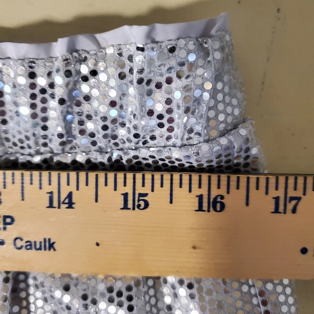 SERRA Ladies Sequin Midi Skirt Silver‎ Elastic Waist M
